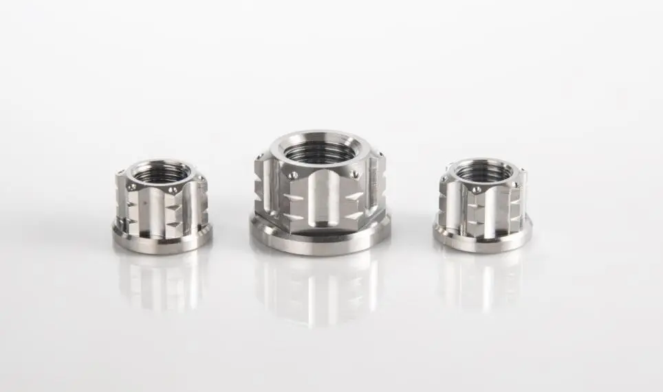 Gr5 Ti Titanium Electric Vehicle Motor Nuts M16 M18 Hexagon Flange Titanium Nuts 1