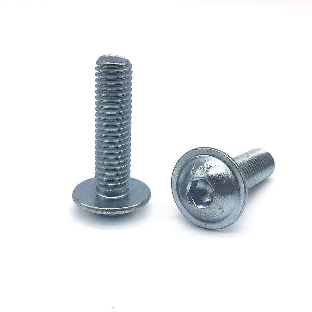 M4 round head with gasket machine teeth screw Class 8.8 Nickel-plated pan head with sockets hexagon socket head 1