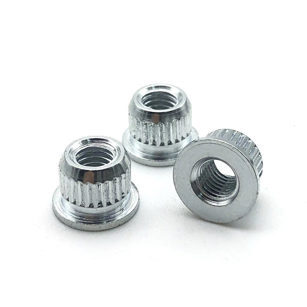 OEM round base knurling connectors pcb mounted PCB nut broaching nut 1