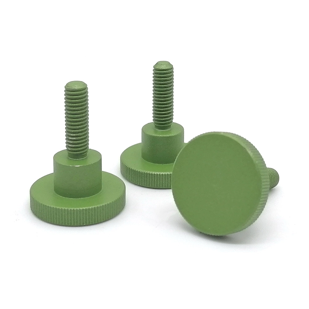 Factory price knurled thumbscrew screw PVD coating DIN 464 knurled thumb screws m4-5 shoulder screw,green finished 1