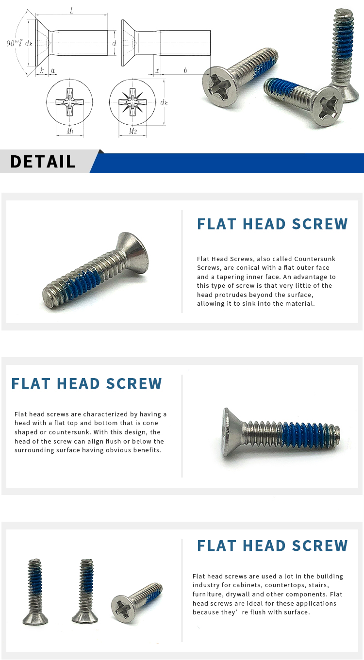 Chuanghe - Stainless steel Phillips Head Nylok Screw for Hidden Camera Flat Head screw 8