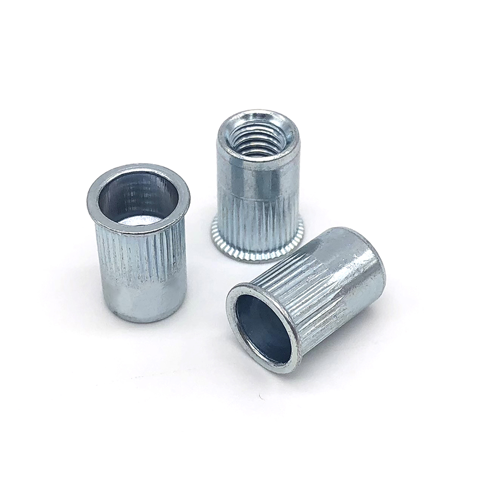 Carbon steel galvanized pulling rivet nut reduce head knurled plain body rivet nut zinc plated stainless steel rivet nut 2