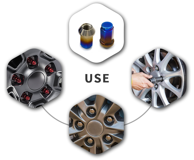 Chuanghe - 50mm 7075 aluminum lug nut Wheel car m14x1.25 lug nuts Auto nut 11