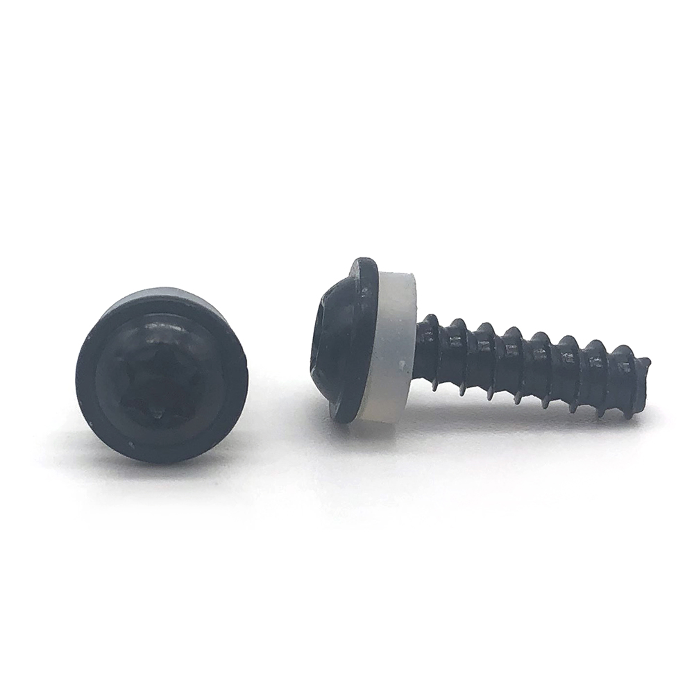carbon steel fasteners DIN34819 Hexalobular Socket Raised Head Tapping Screws With Collar black screws 3