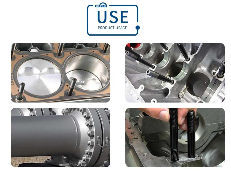 Chuanghe - M5 M6 Stainless Steel Weld Stud Screws Welding Stud Bolts M6 M8 M10 M12 Carbon Steel Black Plain Double End Studs Threaded Rod stud bolts 11