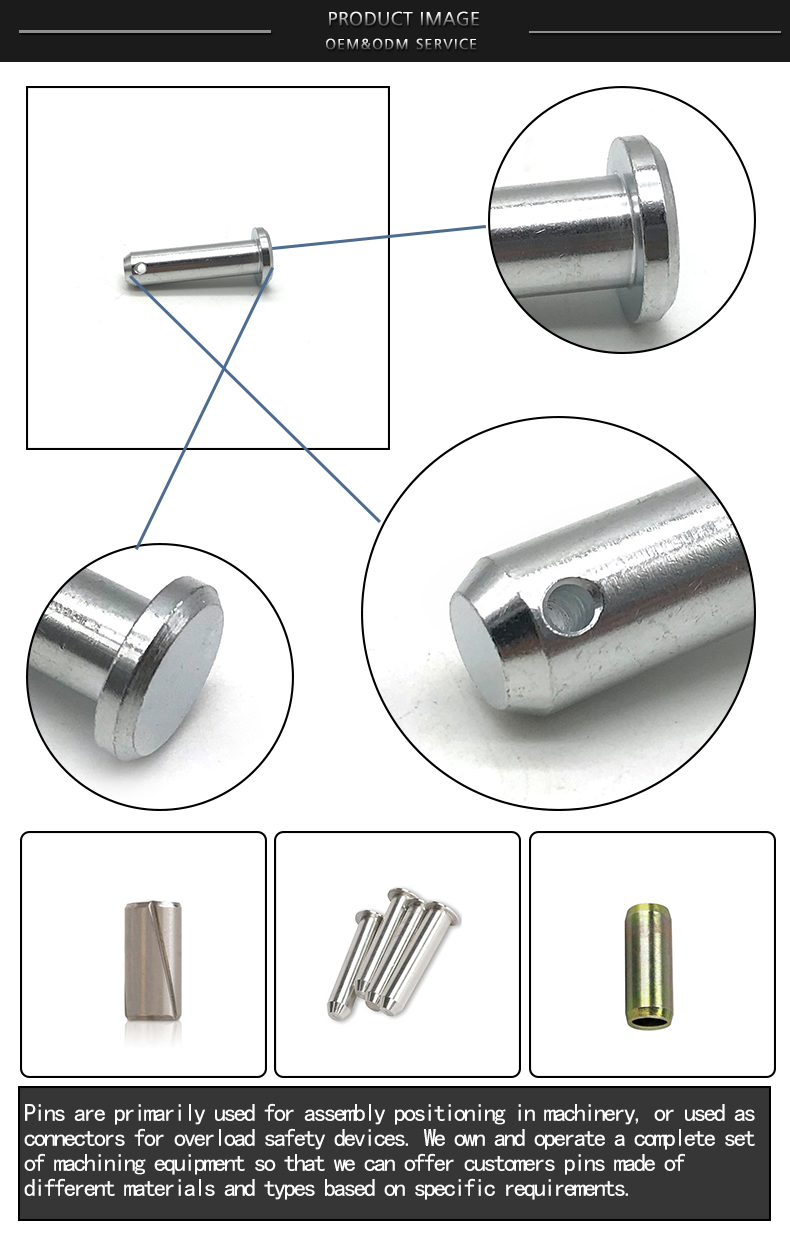 Chuanghe - CNC turning machining Carbon steel Round Head Clevis Pin with Hole dowel pin 9