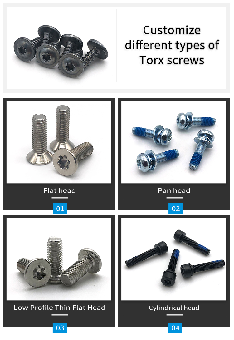 Chuanghe - Black Oxide Grade 4.8 security torx screw M8 Self Tapping Screws torx flat head screw Torx screw 11