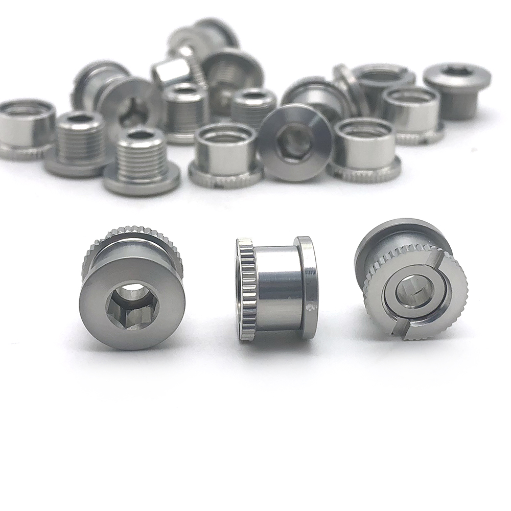 Chuanghe - Aluminum Alloy CNC Black Blue Red Single Chain ring Bolts M8 Single Short Chain Ring Bolts for Road Bike Mountain Bike bicycle screw 6