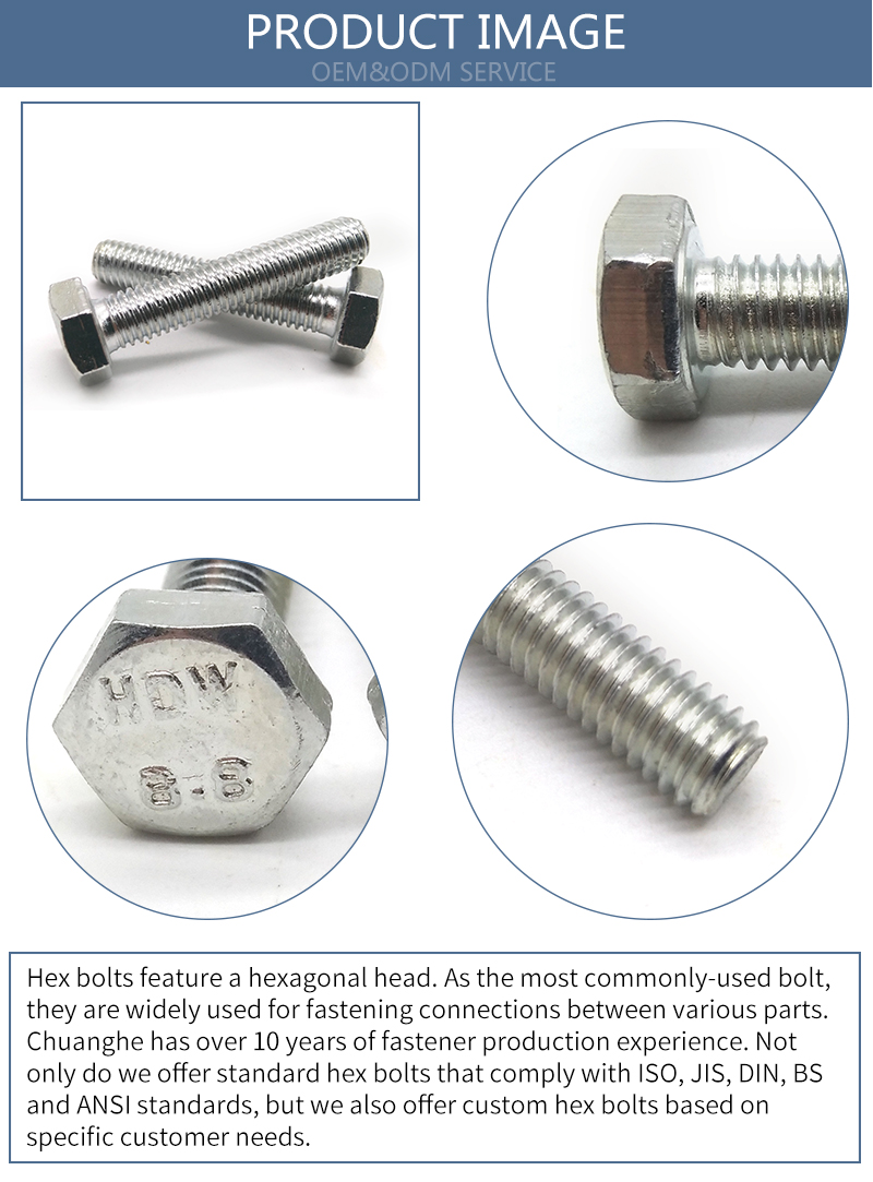 wholesale stainless steel hexagon head bolts din931 m9 hex bolt