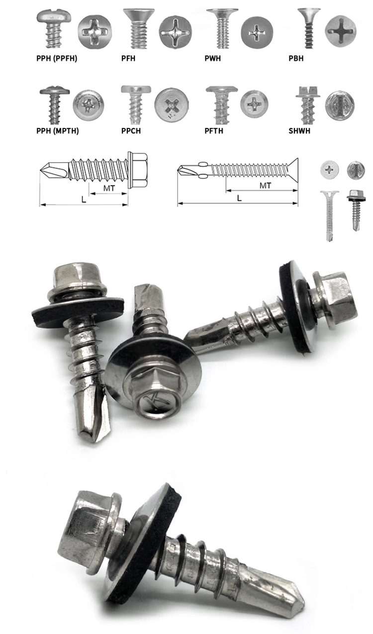 Chuanghe - Wholesale with rubber washer self drilling screws 5/16 m8 galvanised hex head roofing screws Self drilling screw 9