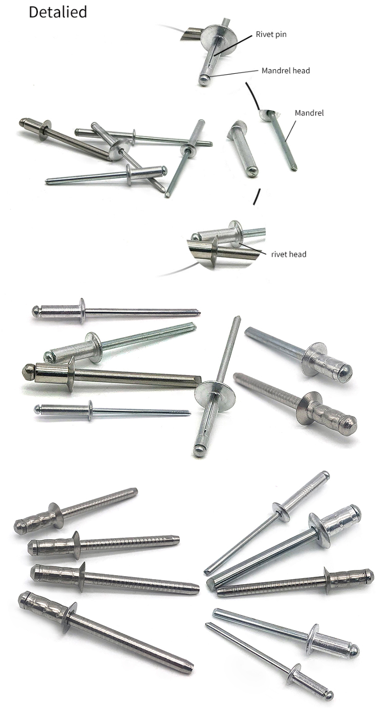 Chuanghe - China wholesale price DIN 7337 waterproof unigrip threaded rivet cap size color csk 6100 Open type end Aluminium Pop Blind Rivet blind rivet 10