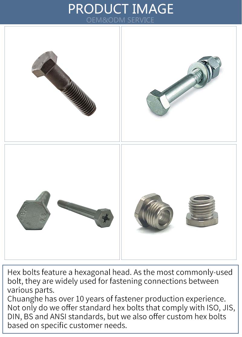 Chuanghe - High quality grade 10.8 m30 m38 hex ss400 bolts hex bolts 8