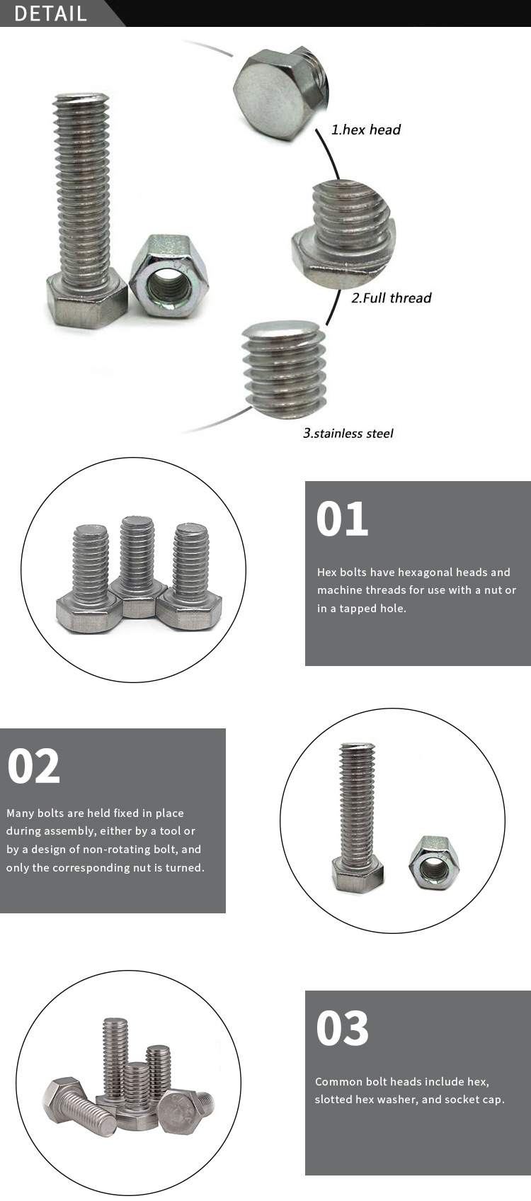 Chuanghe - OEM High Strength Hex Bolts Fastener Manufacture Customized Special-shaped parts Black Surface Treatment DIN933 DIN931 hex bolts 9