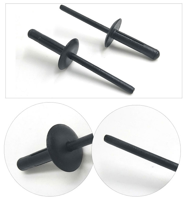 Chuanghe - High quality Automobile Black Clear Nylon Plastic Blind Rivet open type pop blind rivet blind rivet 9