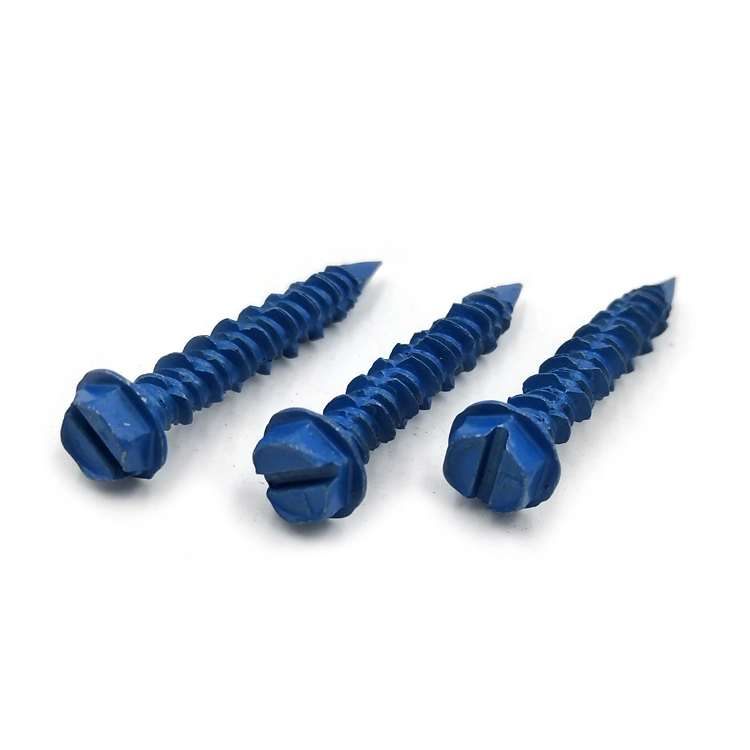 Chuanghe - Blue slotted drive hex head concrete screw Self-tapping screw 1