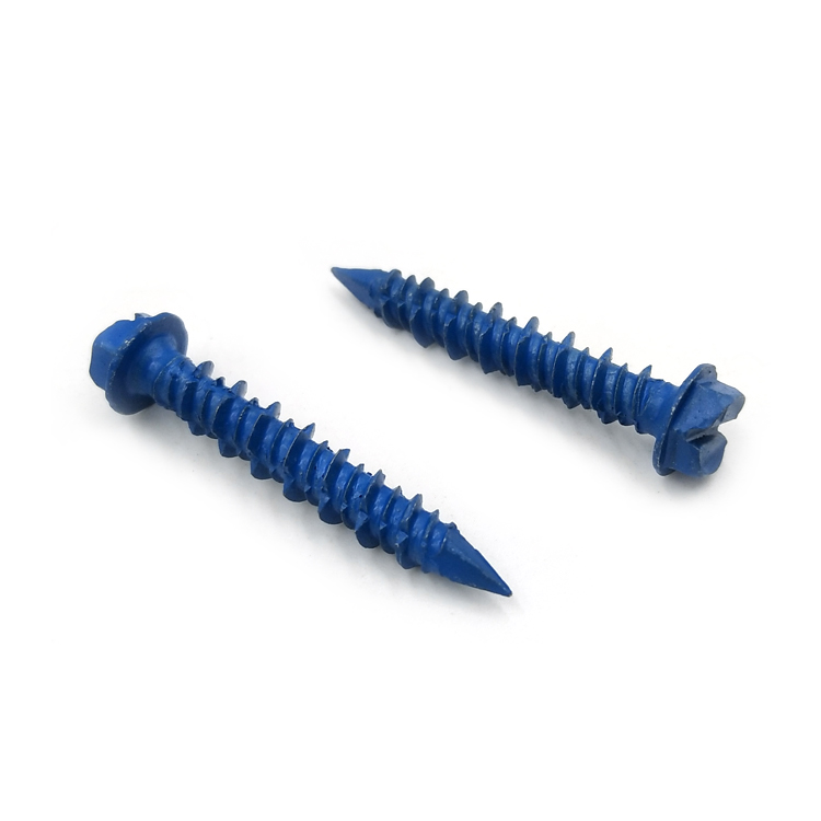 Chuanghe - Blue slotted drive hex head concrete screw Self-tapping screw 6