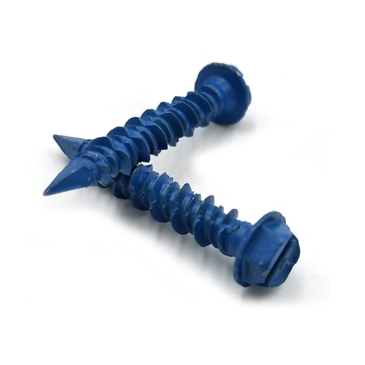 Chuanghe - Blue slotted drive hex head concrete screw Self-tapping screw 4