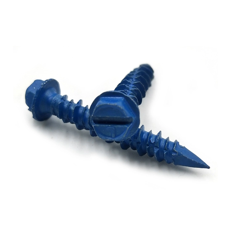 Chuanghe - 1/4 , 3/16 inch Hex head Blue Concrete Anchor Screws Blue Concrete Screw Self-tapping screw 1