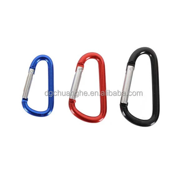 Chuanghe - China factory price carbon steel aluminum custom 4.5mm 25mm shaped rotating keychain climbing locking snap hook carabiner hook Carabiner 1