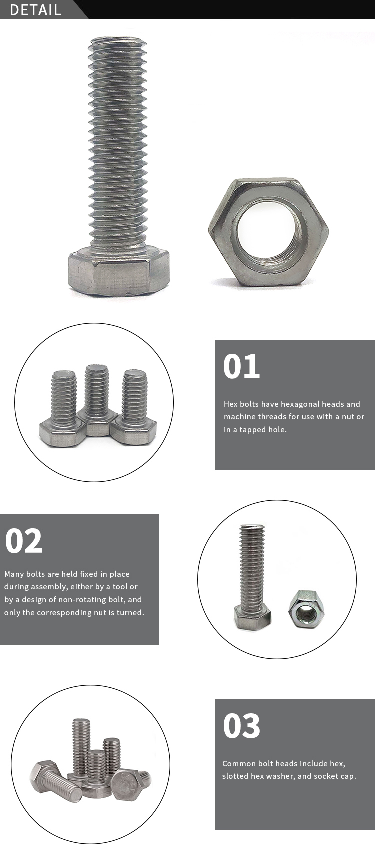 Chuanghe - China Supplier low price stainless steel 316 bolt with nut and washer hex nut bolts m8 m10 m11 m12 m16 m23 m35 m39 bolt hex bolts 9