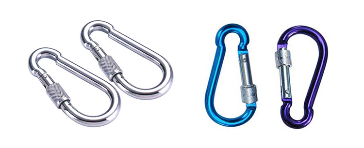 Chuanghe - China wholesale custom logo small lock climbing keychain snap hook safety heavy duty metal spring clip hook aluminum carabiner Carabiner 11