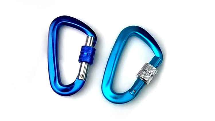 Chuanghe - China wholesale custom logo small lock climbing keychain snap hook safety heavy duty metal spring clip hook aluminum carabiner Carabiner 13