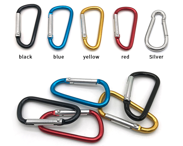 Chuanghe - China wholesale custom logo small lock climbing keychain snap hook safety heavy duty metal spring clip hook aluminum carabiner Carabiner 16