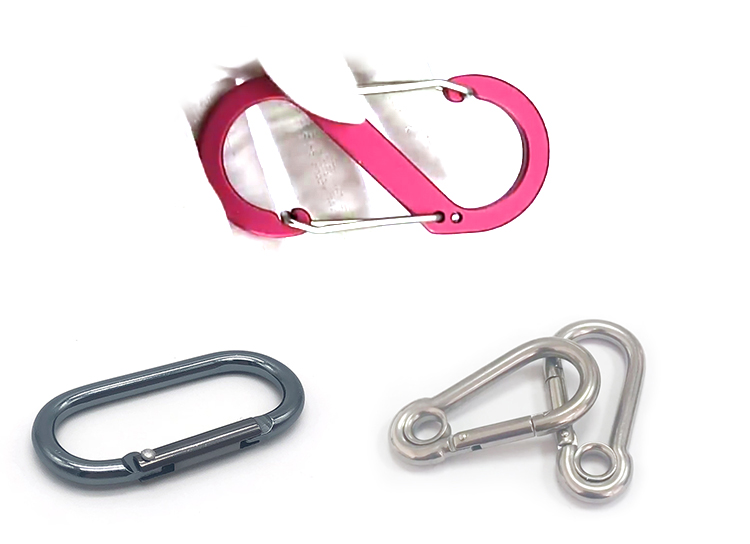 Chuanghe - China wholesale custom logo small lock climbing keychain snap hook safety heavy duty metal spring clip hook aluminum carabiner Carabiner 14