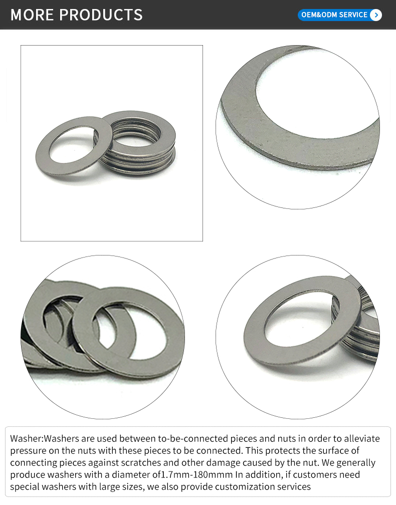 Chuanghe - Customized 0.5mm thickness Shim Flat Washer Stainless Steel m10 m16 flat washer 8