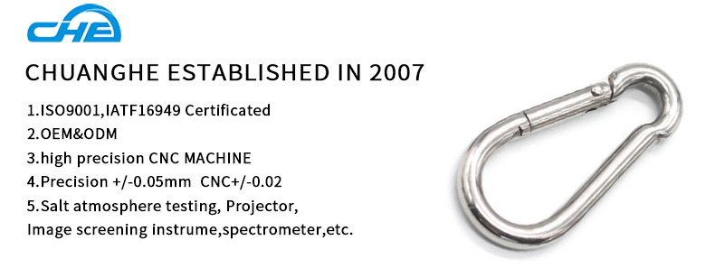 Chuanghe - China wholesale High Quality Hardware Accessories A2 Stainless Steel 304/316 Snap Hooks DIN5299C Spring Hook Carabiner Carabiner 8