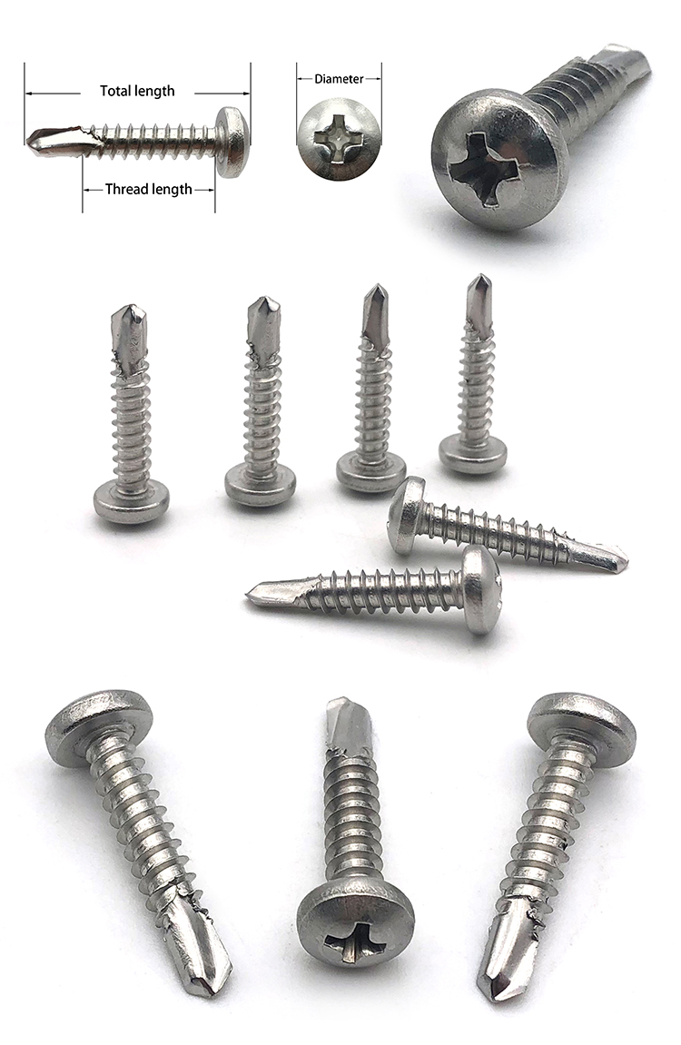 Chuanghe - China fasteners manufacturer cross pan head Philips screw m3 m6 m8 furniture metal DIN7504 stainless steel self drilling screw Self drilling screw 9