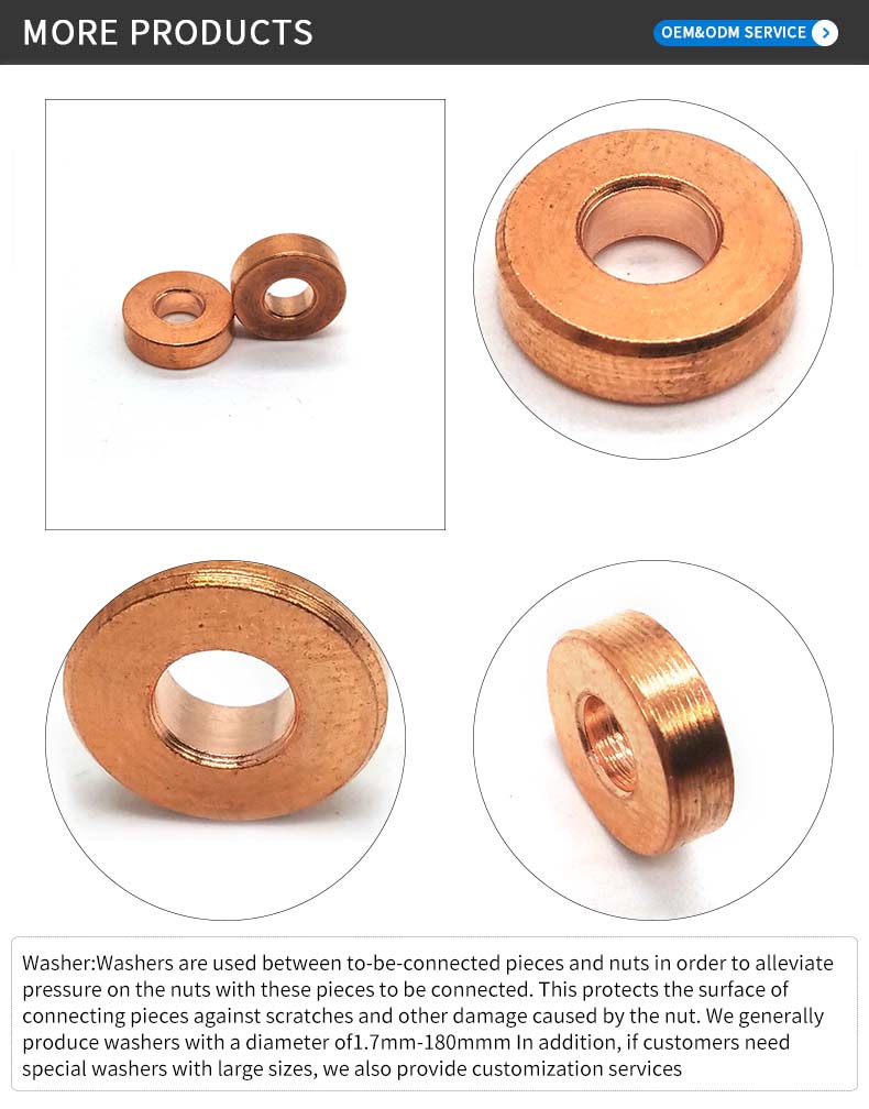 High Quality OEM Custom Flat DIN9021 copper round m35 flat washer Solid Copper Seal Washer