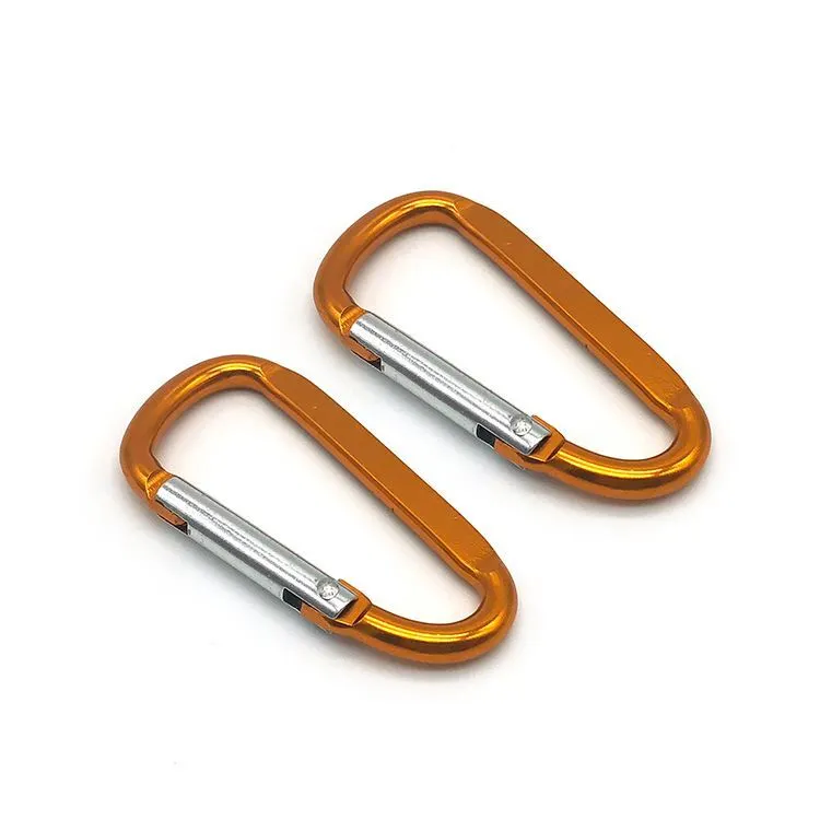 Chuanghe - Factory custom Aluminum Alloy D-Ring High Strength Carabiner Key Chain Clip 4mm 8mm 80mm Hook for Camping Hiking Outdoor Carabiner 1
