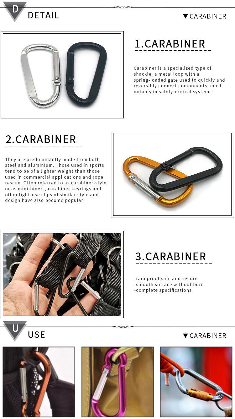 Chuanghe - China wholesale Locking carabiner for hammock locking carabiner clips 12kn metal titanium alloy Aluminium Carabiner Carabiner 9
