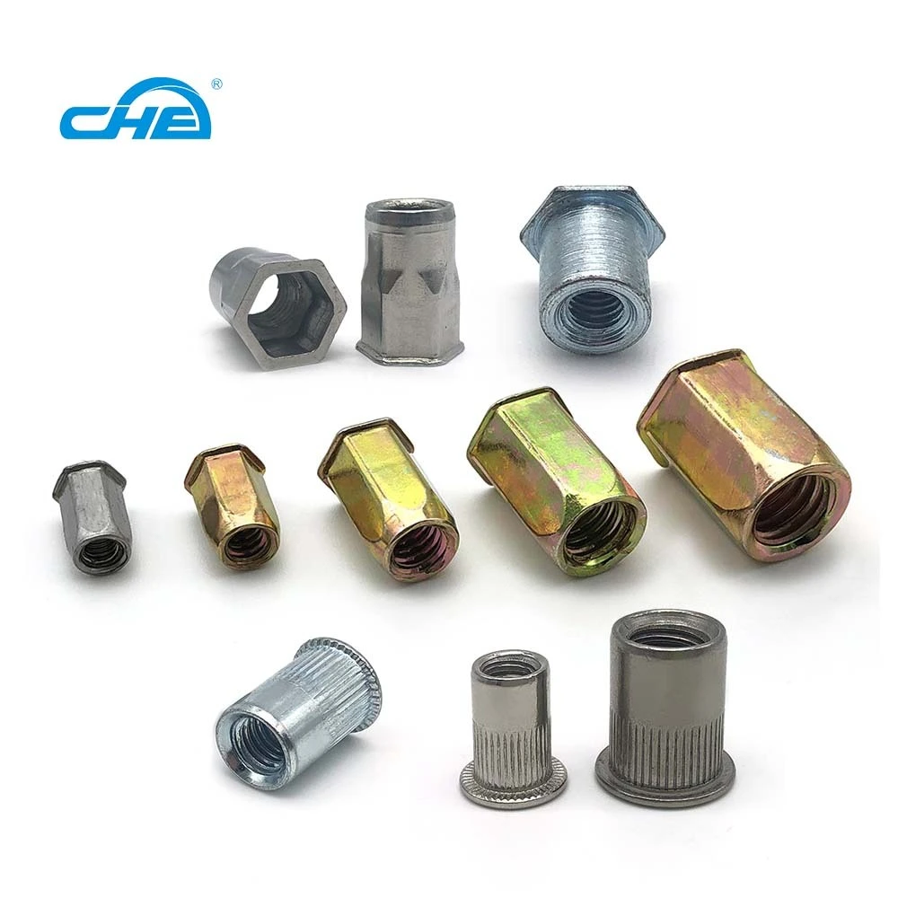 Chuanghe - aluminium hex knurled closed pop full hexagon flat head blind rivet nuts m8 10mm m3 m12 rivet nut stainless steel rivet nut rivet nut 1