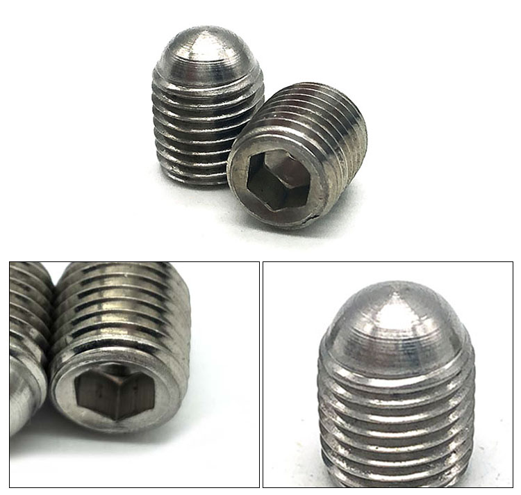 Chuanghe - China Wholesale stainless steel 316 1/4-20 m2 m10 90mm m14 headless ball point slotted grub allen hexagon hex socket set screw Set screw 9