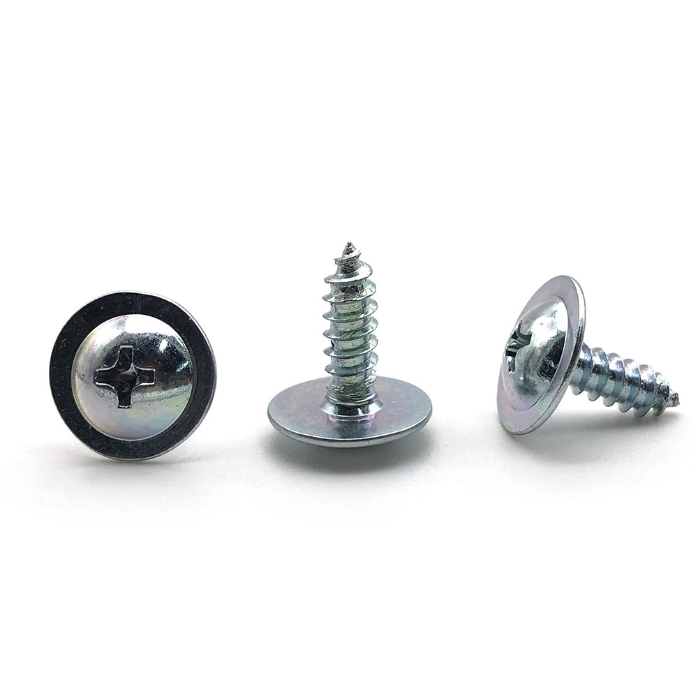 Chuanghe - Stainless Steel A2 A4 din968 Cross Phillips Pan Round Head With Washer Collar m6 Wood Self Tapping Screw Self-tapping screw 1