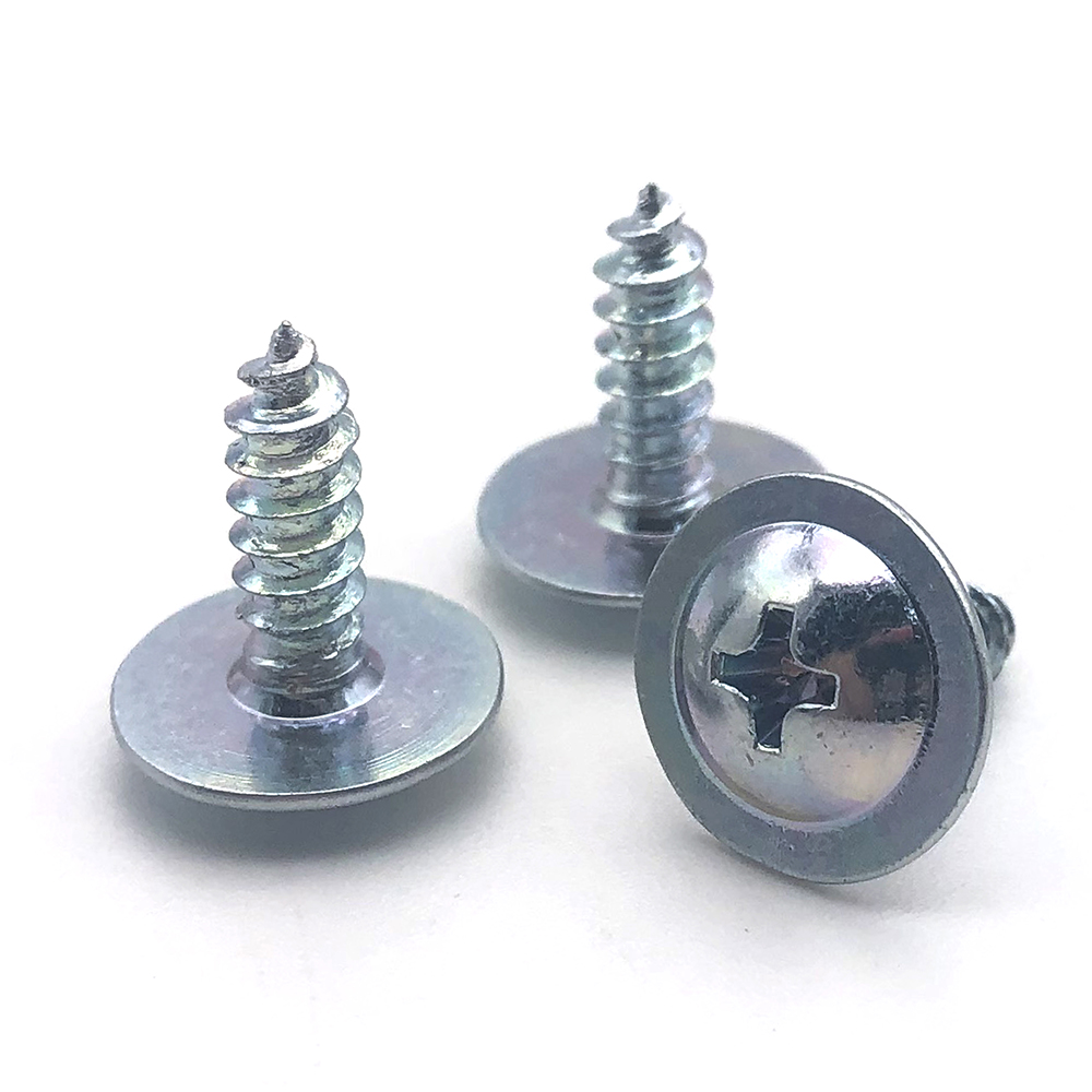 Chuanghe - Stainless Steel A2 A4 din968 Cross Phillips Pan Round Head With Washer Collar m6 Wood Self Tapping Screw Self-tapping screw 7