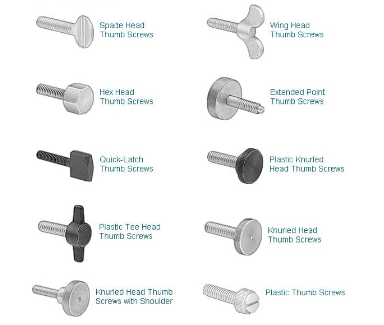 Chuanghe - China manufacturer 3/8 1/4-20 8-32 5/8-20 stainless steel hand thumb screw m3 m4 m5 m6 m8 aluminum brass knurled thumb screw Thumb screw 10