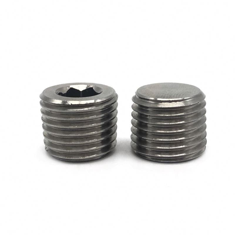 Chuanghe - Customized stainless steel computer Plugs screw Hexagon Socket Allen Drive Flat Point Grub Set Screws 1/8 M4 M5 M6 Set screw 1