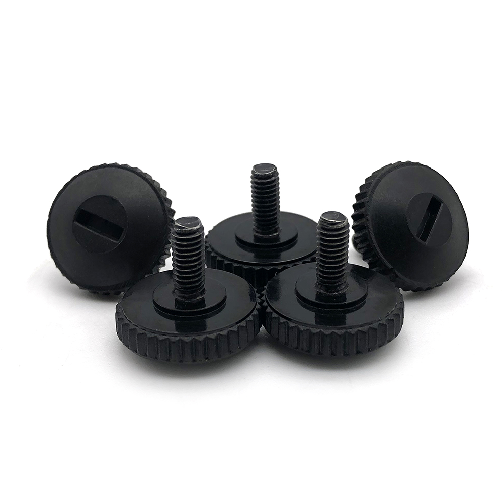 Chuanghe - Black Oxied Flat head Knurled screw M3 M4 M5 M6 Flat Head Stainless Steel Slotted Thumb Screw Thumb screw 4