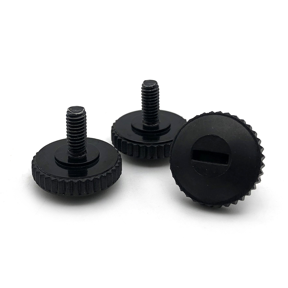 Chuanghe - Black Oxied Flat head Knurled screw M3 M4 M5 M6 Flat Head Stainless Steel Slotted Thumb Screw Thumb screw 6