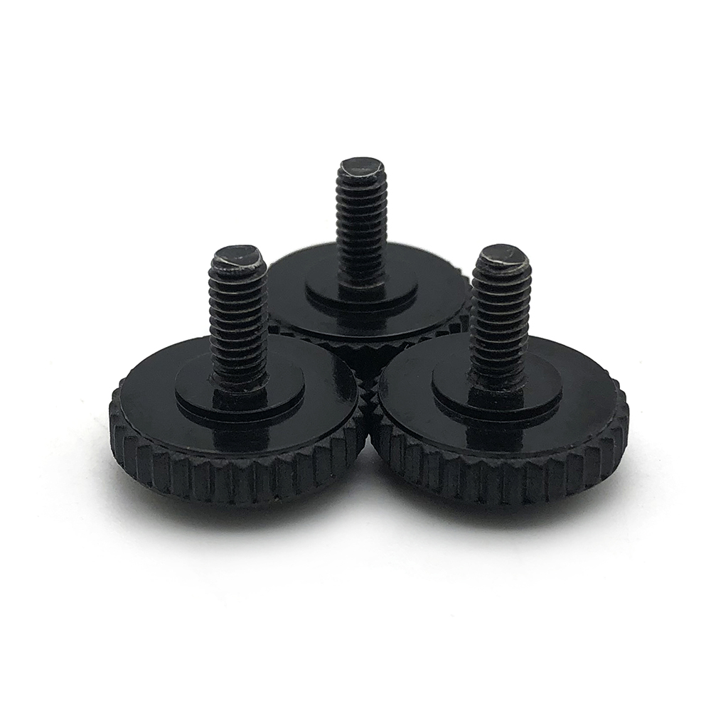 Chuanghe - Black Oxied Flat head Knurled screw M3 M4 M5 M6 Flat Head Stainless Steel Slotted Thumb Screw Thumb screw 5