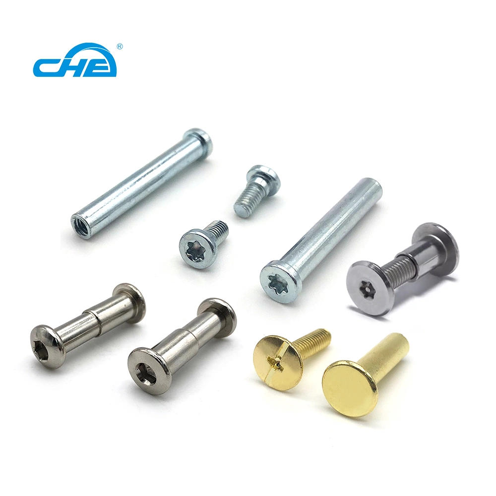 Chuanghe - China suppliers custom 8mm 3mm m3 m6 male and female screw leather binding black metal countersunk flat head post chicago screw Chicago screw 1