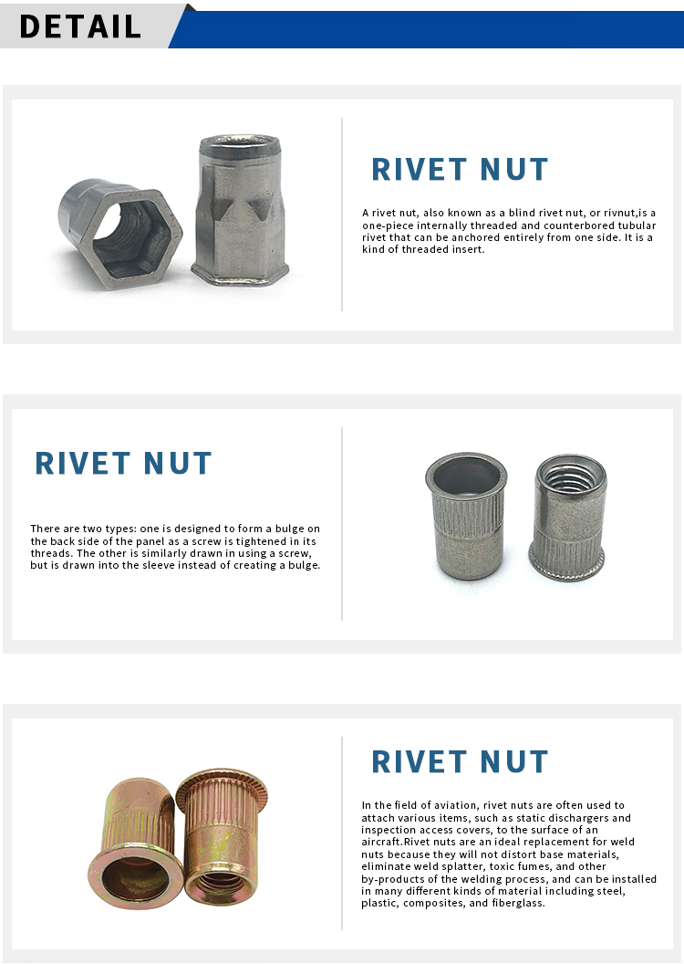 Chuanghe - Wholesale threaded Steel black Oxide blind insert rivet nut M3 M4 M5 M6 M8 body flat head rivet nut rivet nut 10