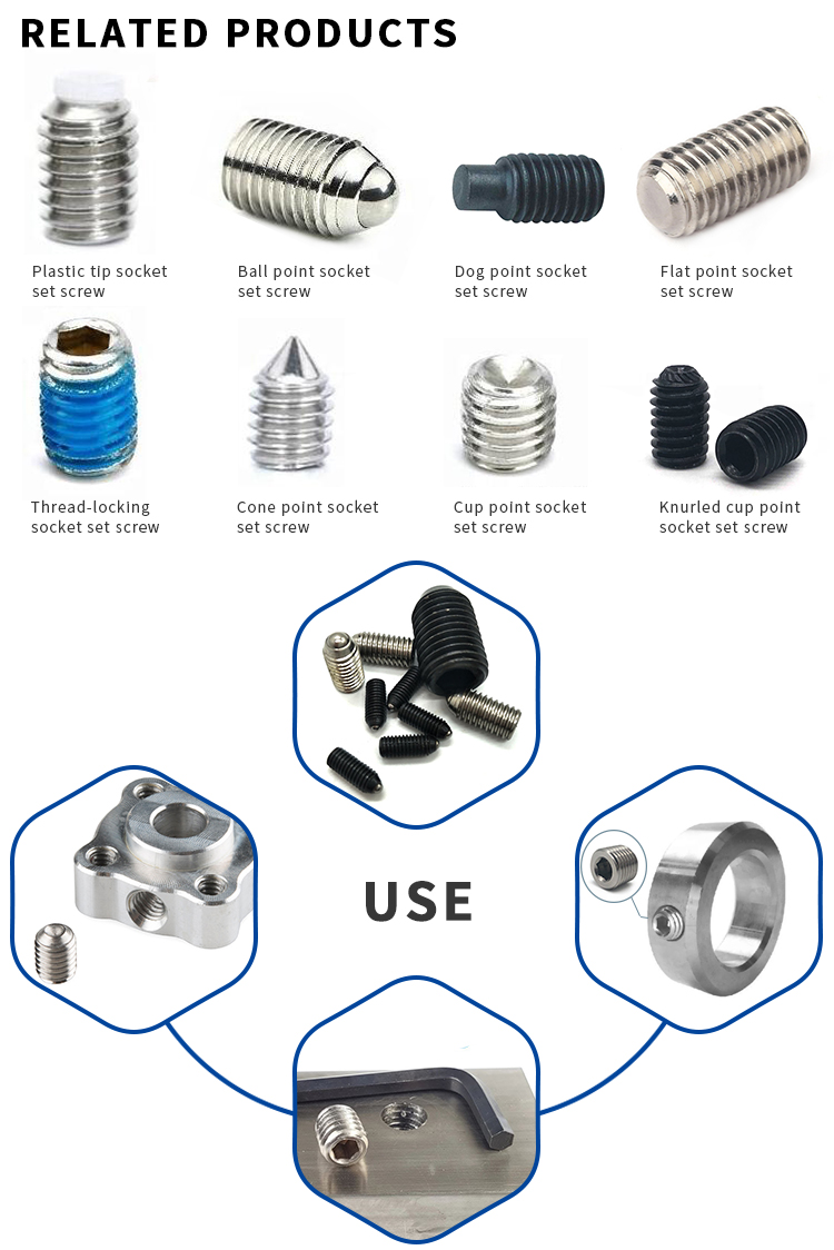 Chuanghe - Made in China Stainless Steel SS304 SS316 Spring Plungers Hex Socket Ball Point hollow m3 Set Screws Set screw 11