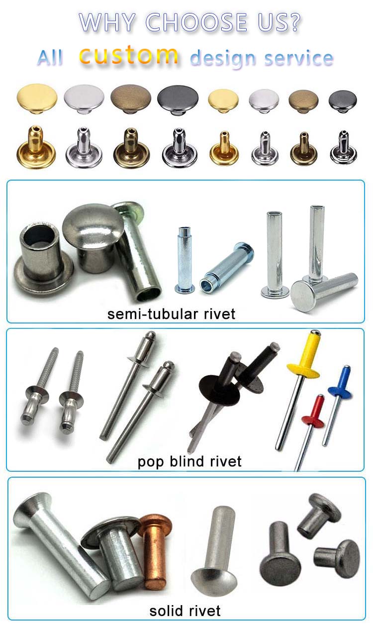 China supplier wholesale cheap round head zinc plated flat head semi hollow rivet chrome plating steel hollow rivets