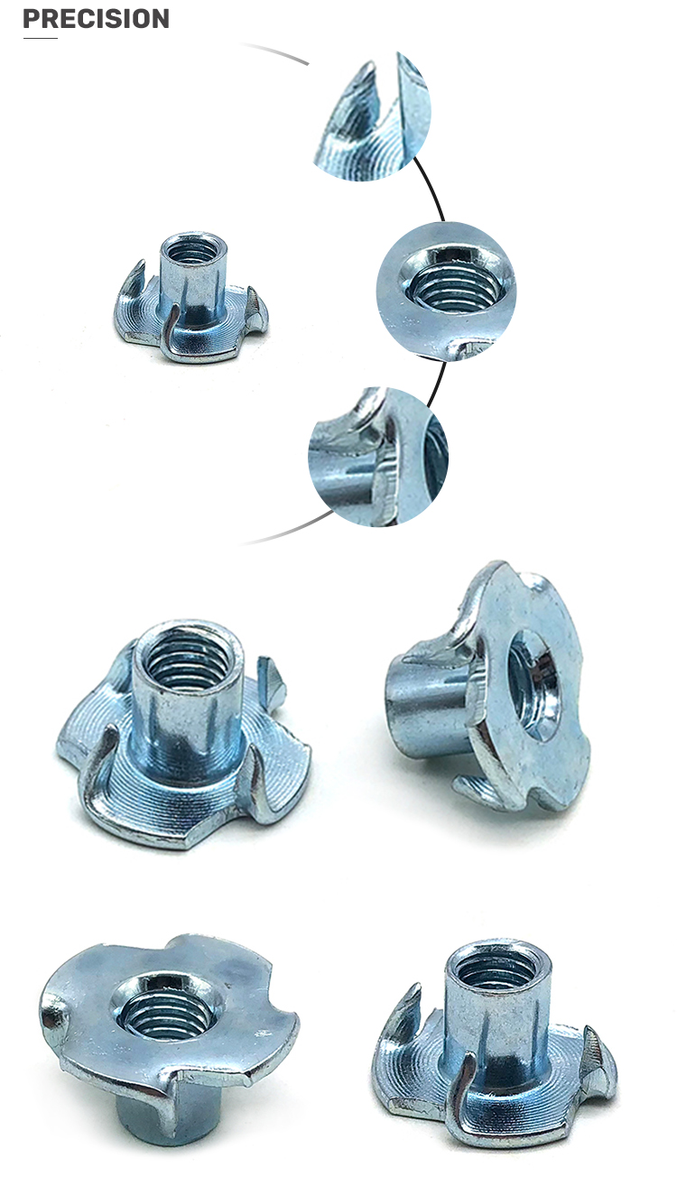 China wholesale stainless steel m3 m4 m5 m6 m8 m10 climbing profile drop in t-nuts block hole sliding tee slot four claw T nut