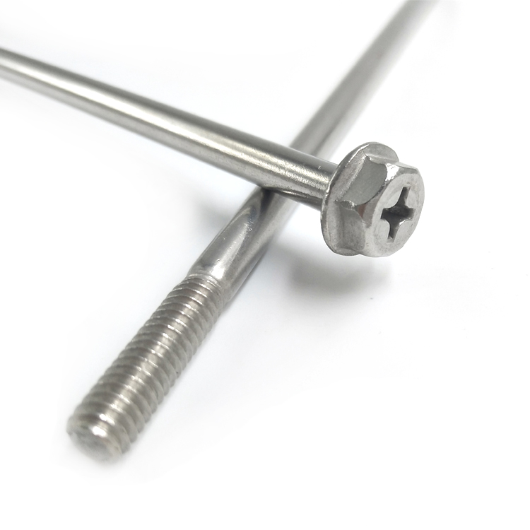 Chuanghe - 304 stainless steel cross phillips flange screw hexagon flange bolt M5 M6 M8 flange bolts 5