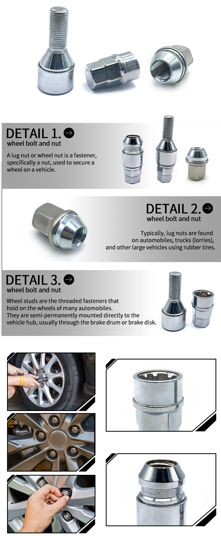 China wholesale cnc machining and milling part custom heavy truck anti theft M7 M8 M12 M14 gr5 titanium hub nuts and wheel bolts